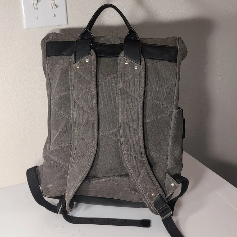 Timbuk2 Charcoal and Black Men's Backpack Trailer Casual Leather Canvas
